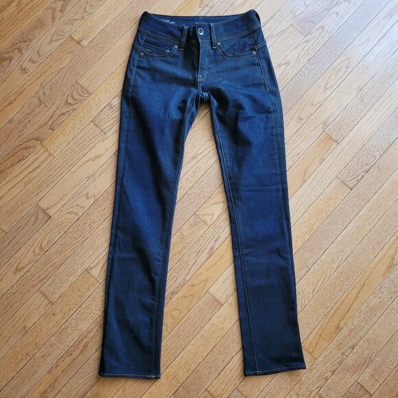 G-Star Raw Midge Saddle Mid Straight Jeans Dark Blue 27 - Picture 2 of 16